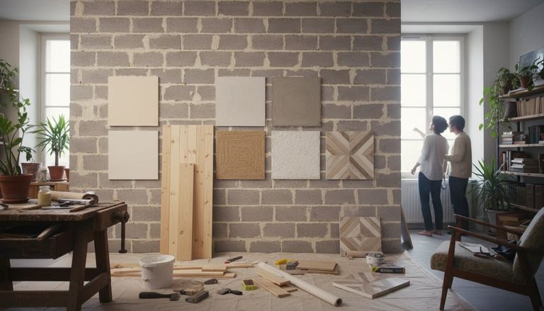 Revêtement mur en parpaing : comparatif des 6 solutions